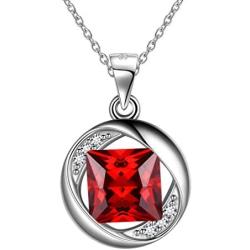 Besilver Christmas Birthstone Jewelry Gift Women Girl 925 Sterling Silver Birthstone Solitaire Necklace Earrings Set Elegant Birthday Jewelry Gift