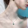 JIANGXIN Waterdrop Birthstone 925 Sterling Silver White Gold Plated Fine Jewelry Set for Women Pendant Necklace Stud Earring