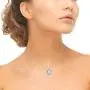 Sterling Silver Simulated or Genuine Gemstones Oval Necklace with White Topaz Accents Sterling Silver Simulated or Genuine Gemstones Oval Necklace with White Topaz Accents