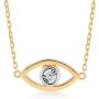 GELIN 14k Solid Gold 0,01 ct Diamond Open Evil Eye Pendant Necklace for Women, 18''