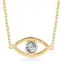 GELIN 14k Solid Gold 0,01 ct Diamond Open Evil Eye Pendant Necklace for Women, 18'' GELIN 14k Solid Gold 0,01 ct Diamond Open Evil Eye Pendant Necklace for Women, 18''