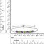 Gem Stone King 925 Sterling Silver Purple Amethyst and Green Peridot Tennis Adjustable Bracelet For Women, 2.67 Ct Round Cut