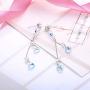 Sllaiss Crystal Long Dangle Stud Earrings for Women Fashion Drop Earrings Gifts for Girls, Made with Austria Crystal
