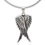Fusamk Punk Titanium Steel Angel Wings Pendant Necklace,24'' Box Chain Fusamk Punk Titanium Steel Angel Wings Pendant Necklace,24'' Box Chain