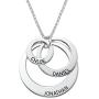 MyNameNecklace Personalized Engraved 3 Round Discs Circle Names Necklace - Mom Wife- Mother Day Jewelry Gift