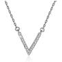 ZLXPRO V Necklace Chevron Pendant CZ Sterling Silver Choker Initial Jewelry Gift for Women Girls 16''+2''