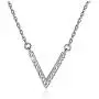 ZLXPRO V Necklace Chevron Pendant CZ Sterling Silver Choker Initial Jewelry Gift for Women Girls 16''+2''