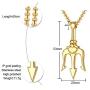 XUANPAI Stainless Steel Mens Punk Trident Neptune Pendant Necklace Statement Necklace Gifts for Him Hip Hop Jewelry