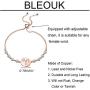 BLEOUK Zodiac Sign Adjustable Bracelet Constellation Jewelry Birthday Constellations Zodiac Sign Bracelet for Women Rose Gold Zodiac Signs Charms Jewelry