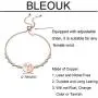 BLEOUK Zodiac Sign Adjustable Bracelet Constellation Jewelry Birthday Constellations Zodiac Sign Bracelet for Women Rose Gold Zodiac Signs Charms Jewelry