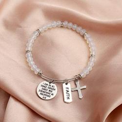 SEIRAA Christian Gift I Can Do All Things Through Christ Who Strengthens Me Philippians 4:13 Bracelet Scripture Jewelry Bible Verse Bracelet