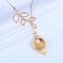 MIXIA Peace Olive Branch with Calla Lily Flower Pearl Lariat Y Necklace Hook Earring Charm Pendant Earrings Jewelry