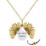 GIFTPRAMD You are My Sunshine Sunflower Necklace 2-Side Version Engraved My Only Sunshine for Daughter for Tenage Girls with Box