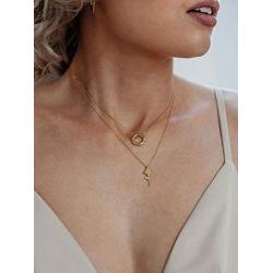 SWEETV 14K Gold Plated Necklaces for Women 925 Sterling Silver Rose Pendant Necklace Dainty Chain Jewelry Gift