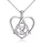 925 Sterling Silver Good Luck Irish Celtic Knot Triangle Vintage Love Heart Pendant Necklace, 18 inches 925 Sterling Silver Good Luck Irish Celtic Knot Triangle Vintage Love Heart Pendant Necklace, 18 inches