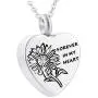 Sunflower Cremation Jewelry Urn Pendant Necklace Stainless Steel Heart Ashes Jewelry for Ashes Women Men Sunflower Cremation Jewelry Urn Pendant Necklace Stainless Steel Heart Ashes Jewelry for Ashes Women Men