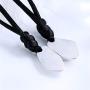 Sun and Moon Engraved Stone Pendant Necklace Magnet Attraction Design Romantic Love Stone Necklace for Boyfriend Girlfriend Couples Valentines Day Jewelry