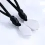 Sun and Moon Engraved Stone Pendant Necklace Magnet Attraction Design Romantic Love Stone Necklace for Boyfriend Girlfriend Couples Valentines Day Jewelry