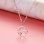 Sllaiss 925 Sterling Silver World Map Pendent Necklaces for Women Men Vintage Dainty Circle Earth Necklaces Long Distance Travel Charm Jewelry Gifts Hypoallergenic