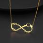 U7 Personalized Necklace Choker Charm Initials Naming Jewelry Platinum / 18K Gold Custom Any Name/Her Name/Double Names/Infinity 4 Family or BFF Names, Chain 16''-18''