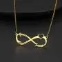 U7 Personalized Necklace Choker Charm Initials Naming Jewelry Platinum / 18K Gold Custom Any Name/Her Name/Double Names/Infinity 4 Family or BFF Names, Chain 16''-18''