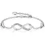 Van Chloe Women 925 Sterling Silver Bracelet Ankle Bracelet Infinity Love Heart Diamond Adjustable Bracelet Teens Girls Women Jewelry Valentines Day