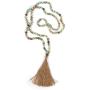 KAMRESH Long Matte Amazonite Stone Necklace Wrap Bracelets with Tassel Pendant Women Men Handmade Jewelry for Yoga Meditation Rosary Prayer