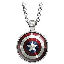 Wearable Treasures Captain America Necklace, The Avengers Jewelry, Shield Pendant, Superhero Earrings Gifts Gift, Geek Geeky Present Presents