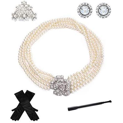 Utopiat Costume Jewelry and Accessory Set, Audrey Hepburn, Breakfast at Tiffanys (without gift box)