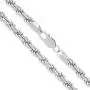 Authentic Solid Sterling Silver Rope Diamond-Cut Braided Twist Link .925 ITProLux Necklace Chains 1.5MM - 5.5MM, 16'' - 30'', Made In Italy, Men & Women, Next Level Jewelry