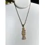Men Women 925 Italy Gold Finish Santa Muerte Pendant Stainless Steel Real 2.5 mm Rope Chain Necklace, Mens Jewelry, Iced Pendant, Rope Necklace Nuestra Señora de la Santa Muerte