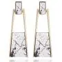 BONALUNA Bohemian Wood And Marble Effect Oblong Shaped Drop Statement Earrings BONALUNA Bohemian Wood And Marble Effect Oblong Shaped Drop Statement Earrings