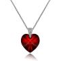 Sterling Silver Heart Necklace Created with Swarovski Crystals