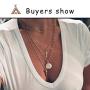 Fstrend Holy Layered Cross Necklace Gold Choker Coin Chain Rose Flower Pendant Multilayered Long Necklaces Jewelry for Women and Girls (Gold)