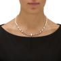 Sterling Silver Round Genuine Blue Sapphire and Cultured Freshwater Pearl Beaded 3 Piece Set Strand Necklace (8mm), 18 i