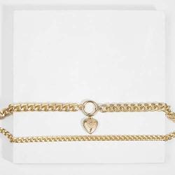 Simple Hollow Love Hearts Layered Link Necklaces Hiphop Punk Style Cuban Chunky Chain Locket Collar Chic Lolita Choker Collette for Women Girls Wedding Dress Jewelry