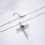 Mothers Day Necklace Gifts May Birthstone Emerald Jewelry for Mom Pearl Garnet Amethyst Aquamarine Necklace Love Heart Pendant Jewelry Birthday Gifts for Women