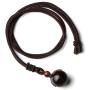 Top Plaza Natural Healing Crystal Stone Pendant Necklace Round Gemstone Beads Pendant Necklaces with Nylon Cord 26 Inch