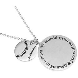 Baseball Necklace Baseball Necklace for Women kids Baseball Necklaces Baseball Necklaces for Girls Sports Jewelry Inspirational Quote Baseball Gift Teens Daughter Son