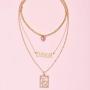 Haloty Punk Layered Butterfly Pendant Necklace Gold Initial Choker Necklaces Chain Fashion Letter Necklace Jewelry for Women and Girls (Dragon)