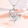 NEWNOVE I Love You to The Moon and Back Sterling Silver Heart Necklace for Women, Romantic Gifts for Her on Valentines Day Mothers Day Anniversary Christmas Birthday Gifts for Women Girls
