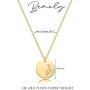 Bemoly Women Flower Necklace Dainty Personalized Carved Disk Birth Month Flower Necklace 14K Gold Plated Simple Chain Round Disc Coin Laser Flower Charm Pendant Jewelry Gift for Her