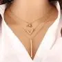 Jovono Fashion MultiLayered Necklaces Rhinestone Strip Pendant Necklace for Women and Girls(Gold) Jovono Fashion MultiLayered Necklaces Rhinestone Strip Pendant Necklace for Women and Girls(Gold)