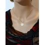 Shema Partial Prayer Pendant Necklace 17mm, Sterling Silver & Gold Plated w/Swarovski Zirconia CZ