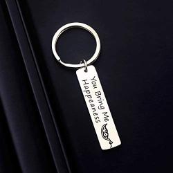 SIDIMELO Couple Keychain Two Peas in A Pod Jewelry Pea Pod Keyring You Bring Me Happeaness Wedding for Couple