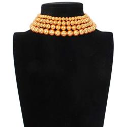 LuckyHouse Fashion Pearl Choker Necklace Multilayer Strands Chokers 1920s Flapper Women Costume Necklace Accessories for Gatsby Themed Party