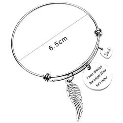 ecobuty Dad Memorial Jewelry Sympathy Gift for Her Angel Wing Jewelry Father Gift Loss of Father Husband Remembrance Jewelry