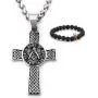 Gungneer Masonic Symbol Necklace Celtic Cross Pendant Stainless Steel Keel Chain Freemason Jewelry for Men Women Gungneer Masonic Symbol Necklace Celtic Cross Pendant Stainless Steel Keel Chain Freemason Jewelry for Men Women
