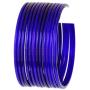 JDZ COLLECTION Ethnic Fashion Jewelry Daily Wear Indian Designer Glass Plain Bangle Set For Girls & Women Churi Bracelet Traditional Bollywood Bangles Set Of 12 (Blue 2.4)