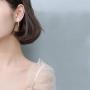 Tiny Star Ball Chain Drop Dangle Sterling Silver Earrings for Women Teen Girls 925 White Gold Plated Cartilage Hypoallergenic Polish Pentagram Dangling Cute Holiday Jewelry Daughter Gift